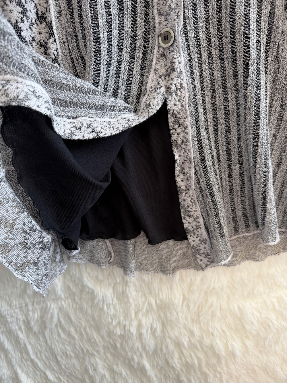 Papa Womens Whimsigoth Button Cardigan XL Grey Fairy Grunge Mixed Media READ - Picture 4 of 9